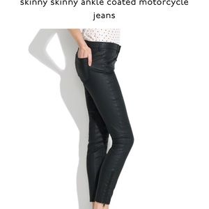 Madewell skinny skinny ankle motorcycle coatedjean